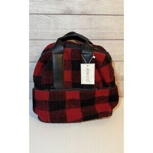 Jen & Co. HATTIE  Sherpa  Guitar Backpack In Red Black
